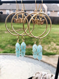 Mystic Butterfly Hoops with Amazonite Crystal