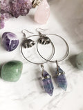 Harlow Hoops with Rainbow Fluorite Crystals