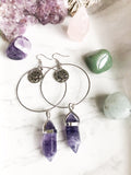 Harlow Hoops with Amethyst Crystal