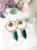 Celestial Hoops with Emerald Crystals