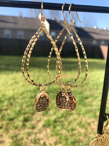 Yoga Hoop with Gold Buddha charm