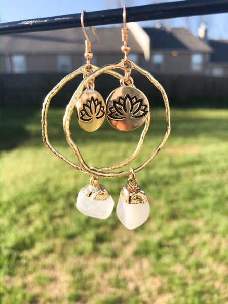 Celestial Hoops with Moonstone Crystals