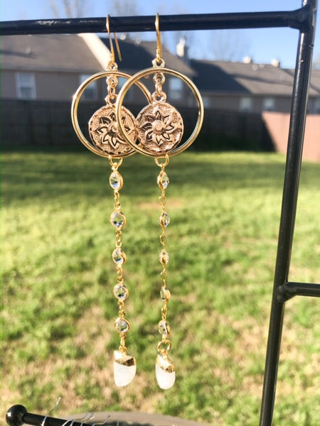 Xena Hoops with Quartz Crystal