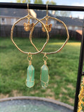 Celestial " Butterfly" Hoops with Aventurine Crystal