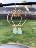 Celestial "butterfly" Aquamarine Hoops