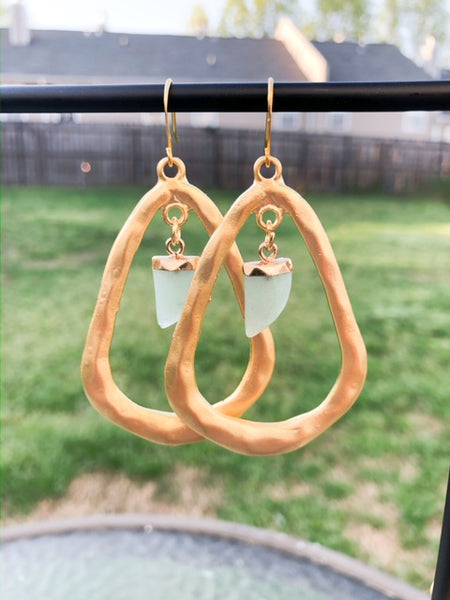 Boho "Aventurine" Hoops