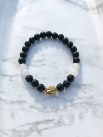 Maximus "Black Onyx and Quartz" Bracelet