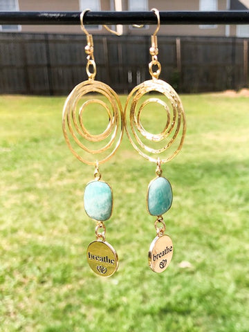 Winona Swirl Drop Earrings with Amazonite Crystal