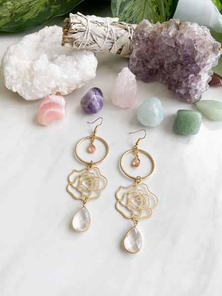 Sweet Rose Drop Earrings