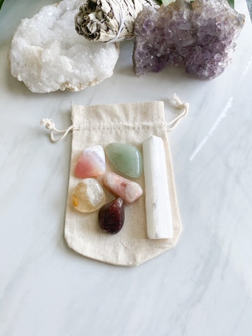 Calming Stone set with Selenite Wand