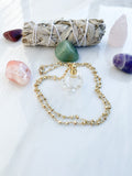 Quartz Essential Oil Bottle with Pyrite Chain